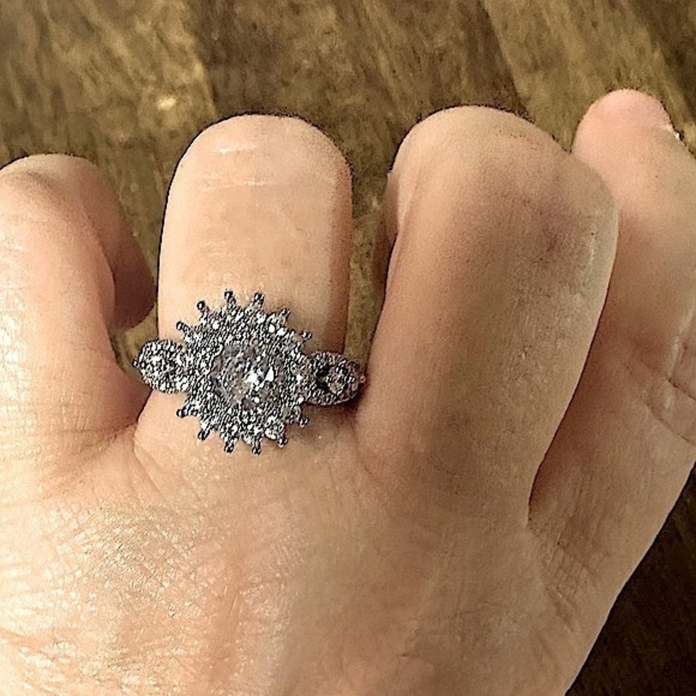 - 2.80Ct Round Cut VVS1 Diamond Double Halo Engagement Ring